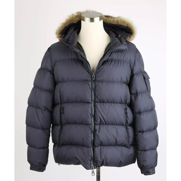 $2,650 Moncler Marque Down Jacket w/ Real Fur Trim Hood SZ 3XL